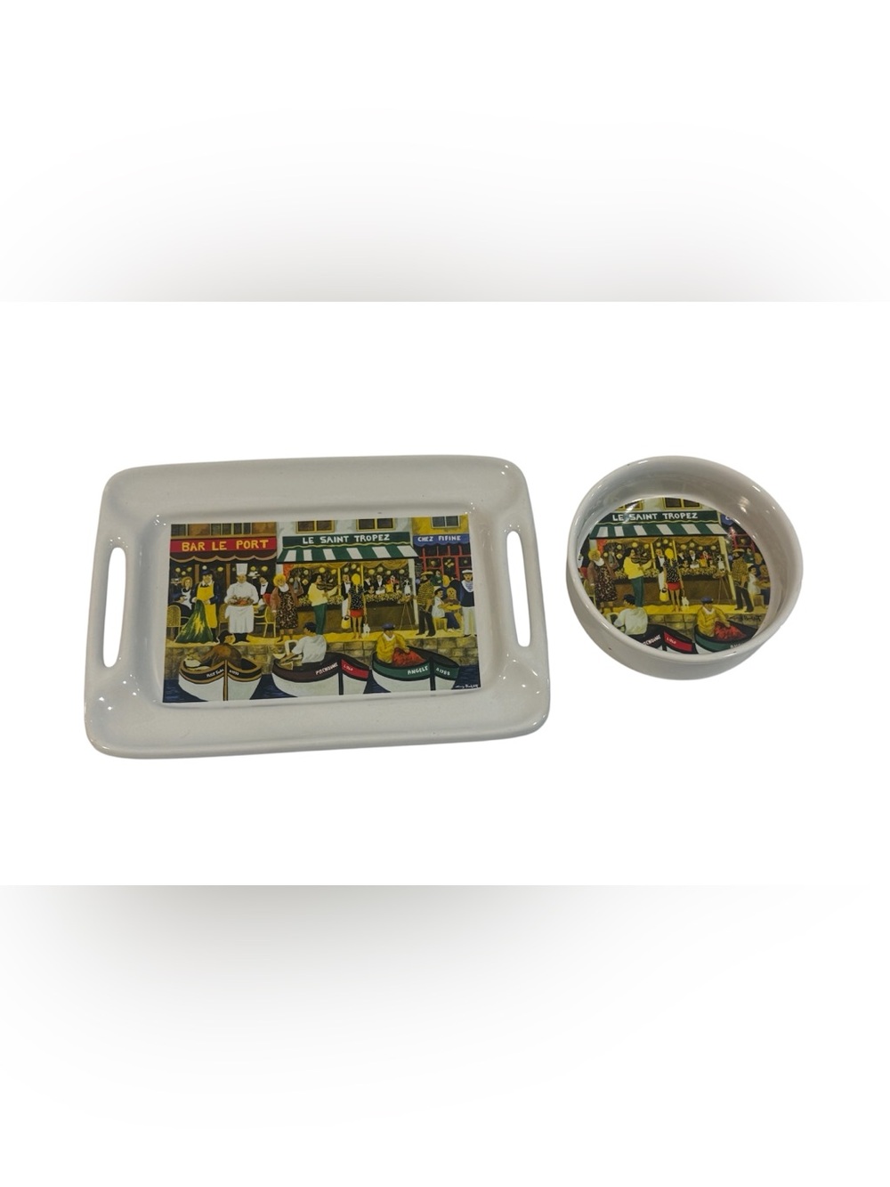Guy Buffet California Pantry Le Saint Tropez Ceramic Tray & Bowl 2pc Set